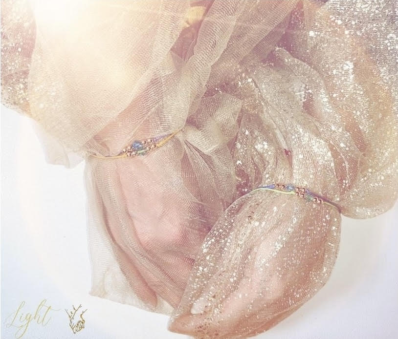 LIGHT Bracelet. Star LIGHT Charm. A Gold touch sparkled with aqua Swarvoski.